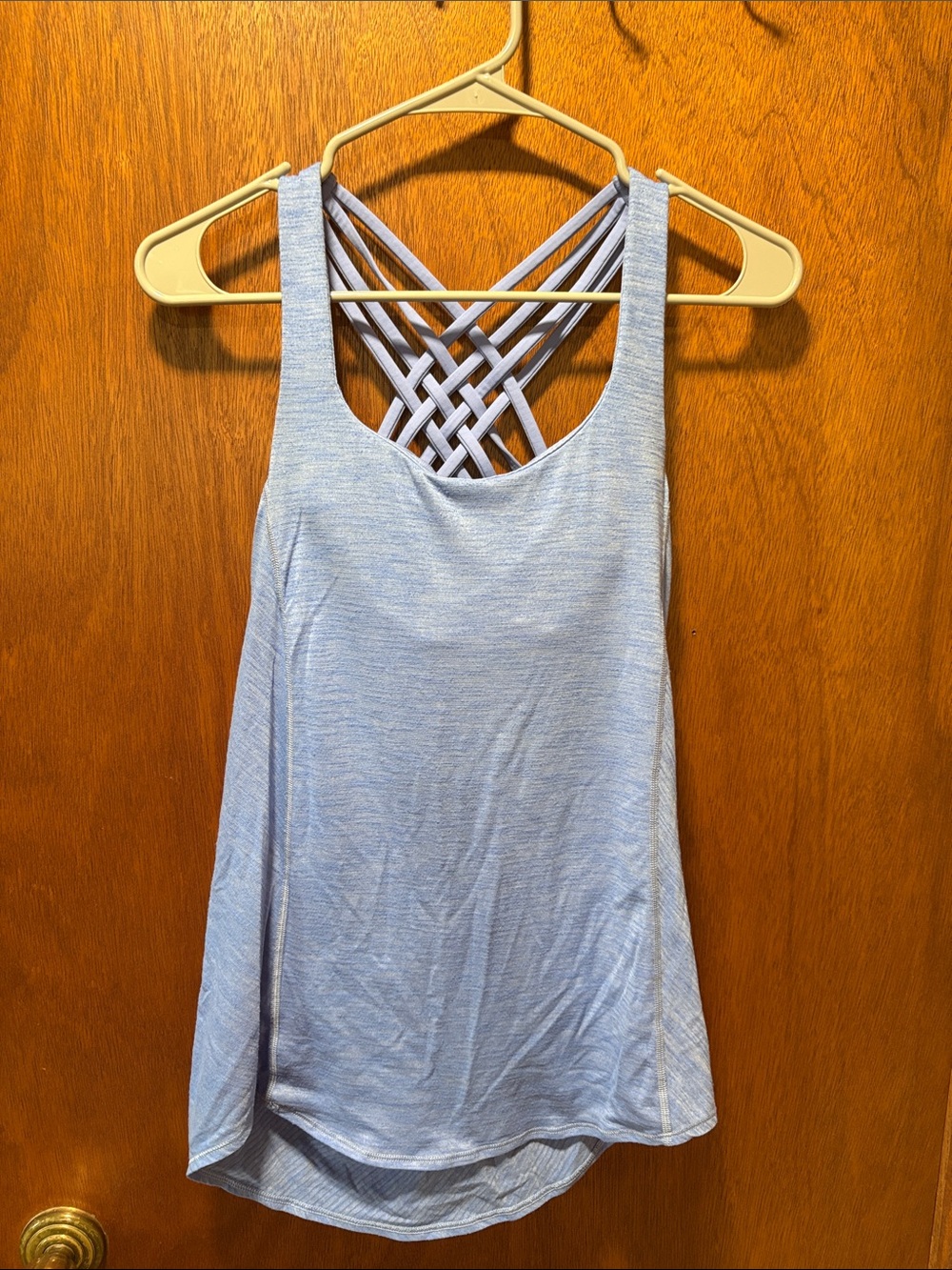 lululemon athletica light blue strappy-back tank